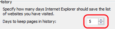 Internet Explorer History Settings